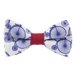 Noeud papillon "Vélocipède" vieux vélos bleu roi