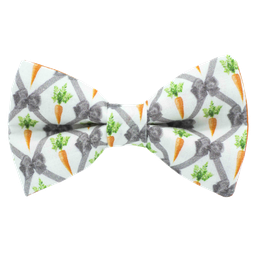 Noeud papillon "Veggie" carottes oranges sur fond blanc