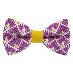 Noeud papillon japonais "Plumes de Paon" rose magenta