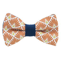 Noeud papillon japonais "Plumes de Paon" orange