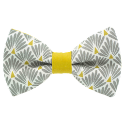 Noeud papillon japonais "Plumes de Paon" gris