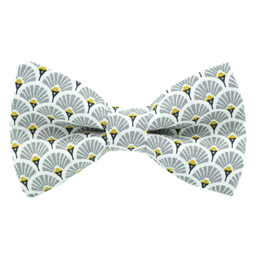 Noeud papillon japonais "Éventails" gris