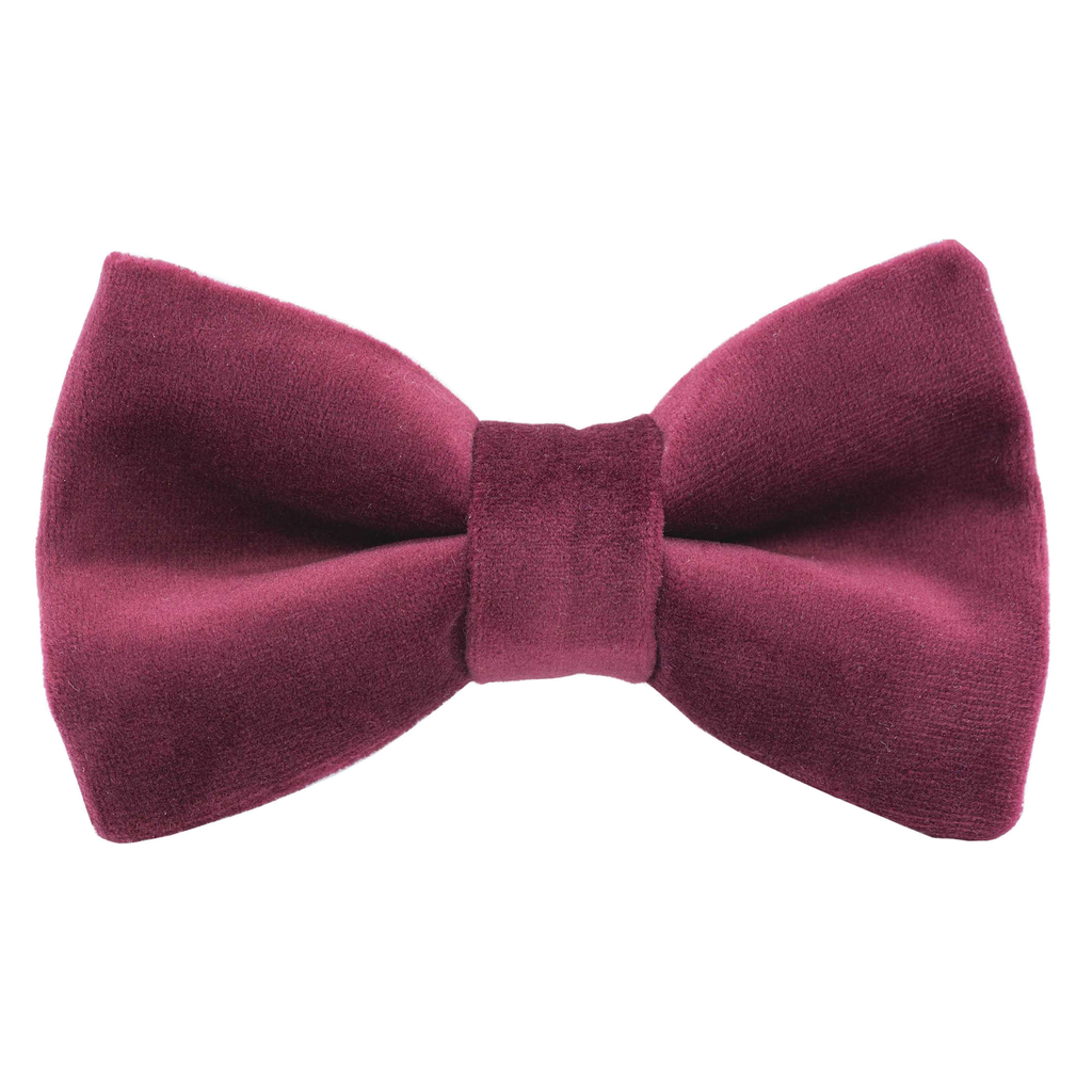 Noeud papillon uni en velours "Velvet" rose framboise