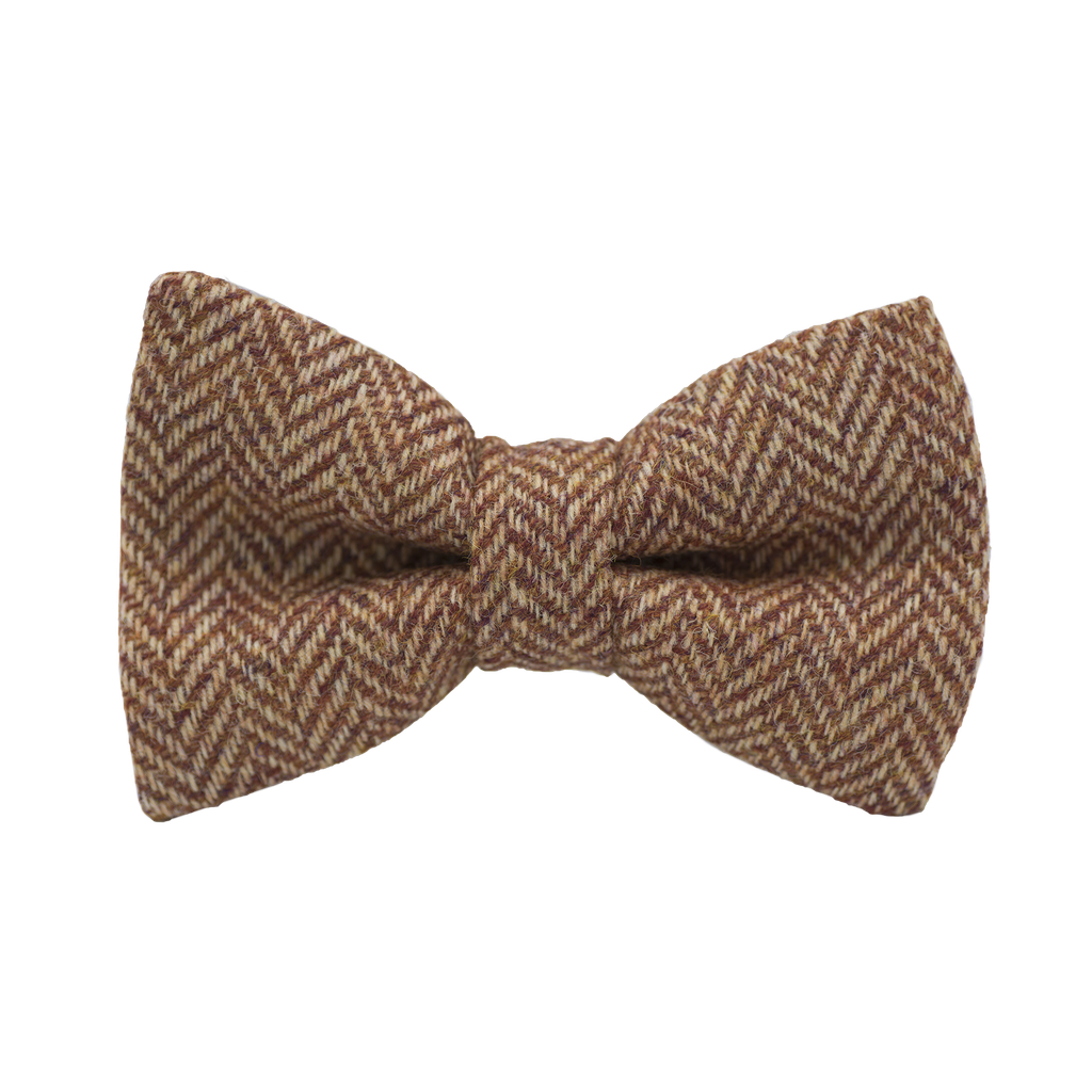 Noeud papillon en tweed "Dundee" chevron orange