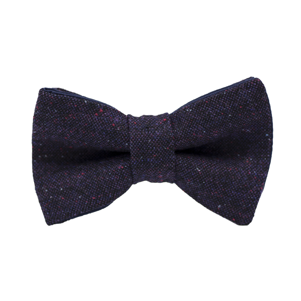 Noeud papillon en tweed "Edimbourg" caviar Oxford mauve