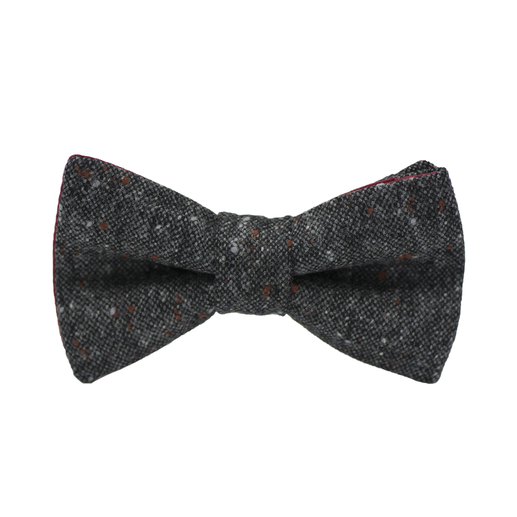 Noeud papillon en tweed "Edimbourg" caviar Oxford gris foncé