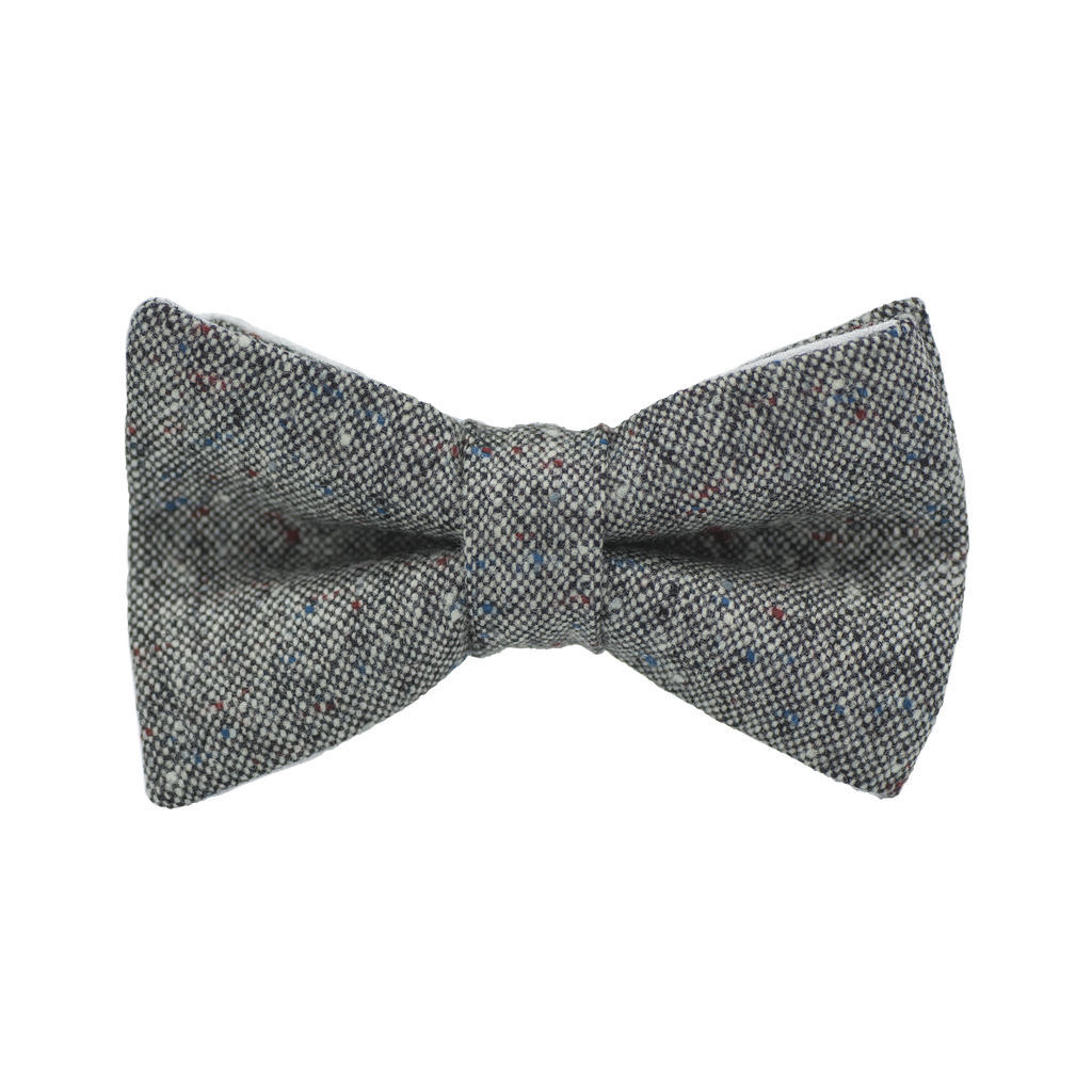 Noeud papillon en tweed "Edimbourg" caviar Oxford gris clair