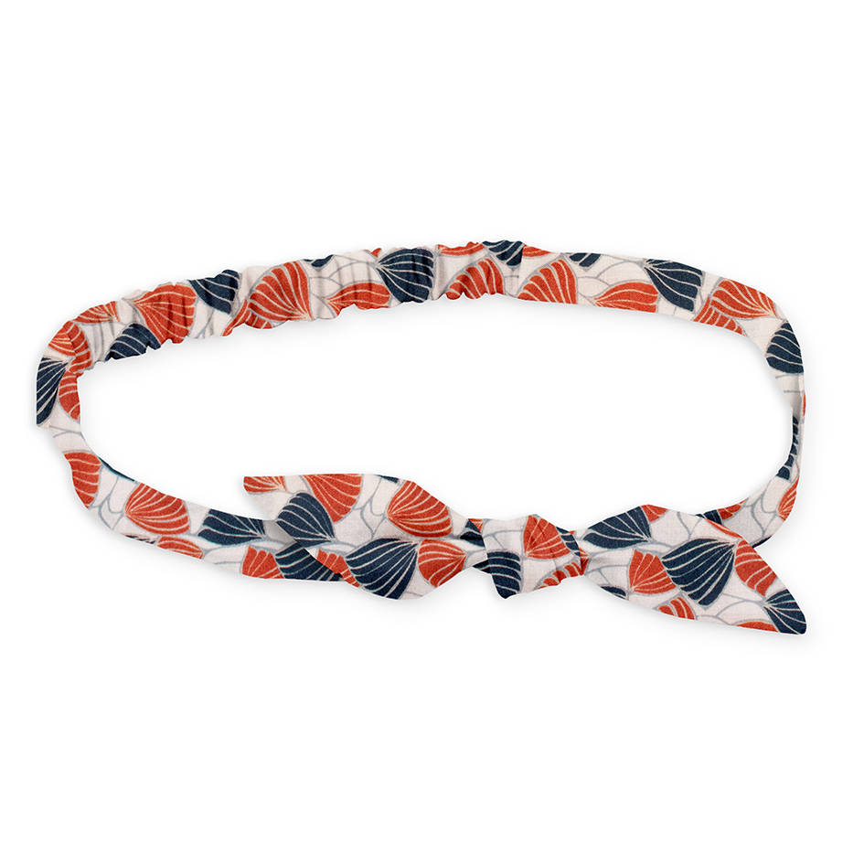 Headband Liberty "Deco Wings" orange rouille & bleu