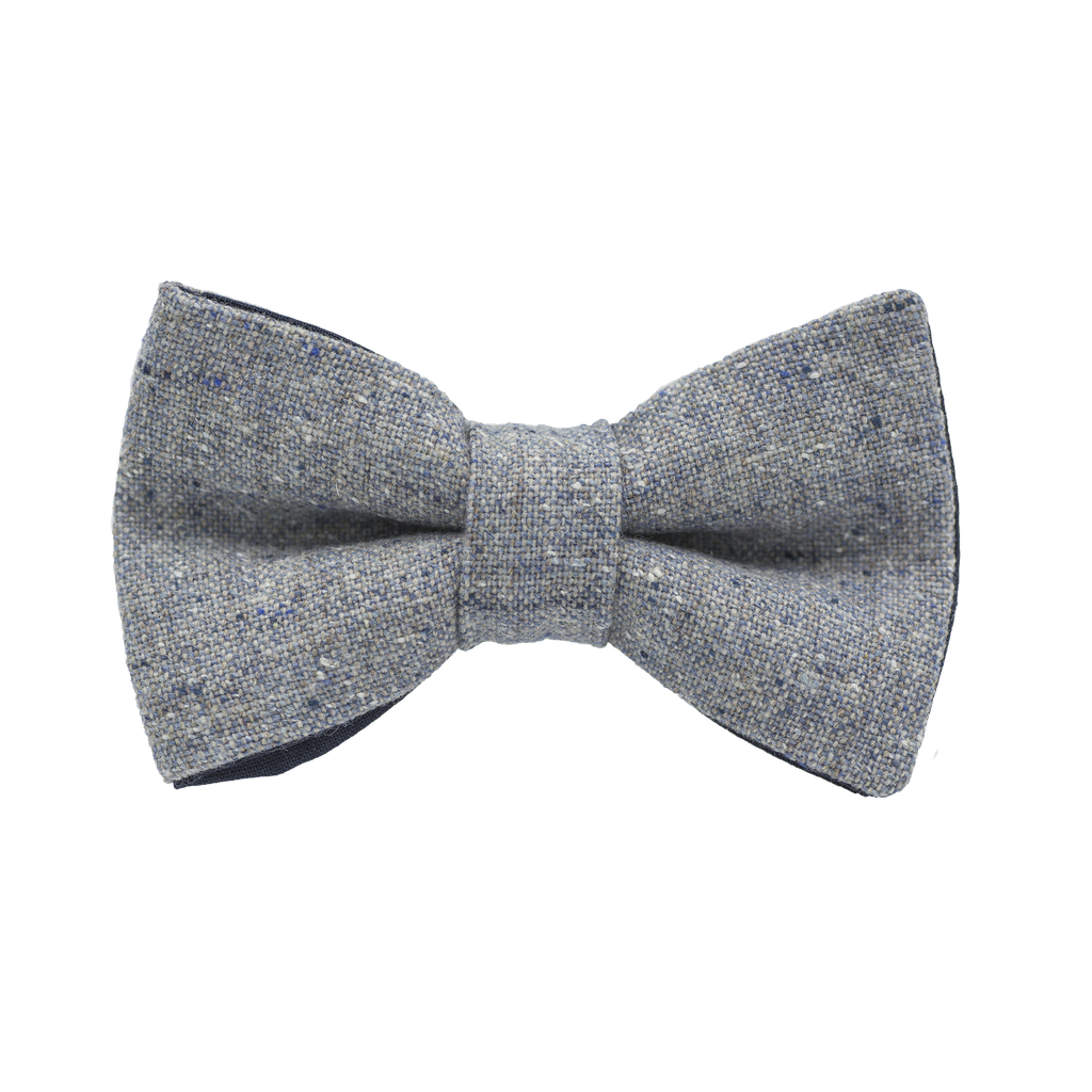Noeud papillon en tweed "Edimbourg" caviar Oxford bleu ciel