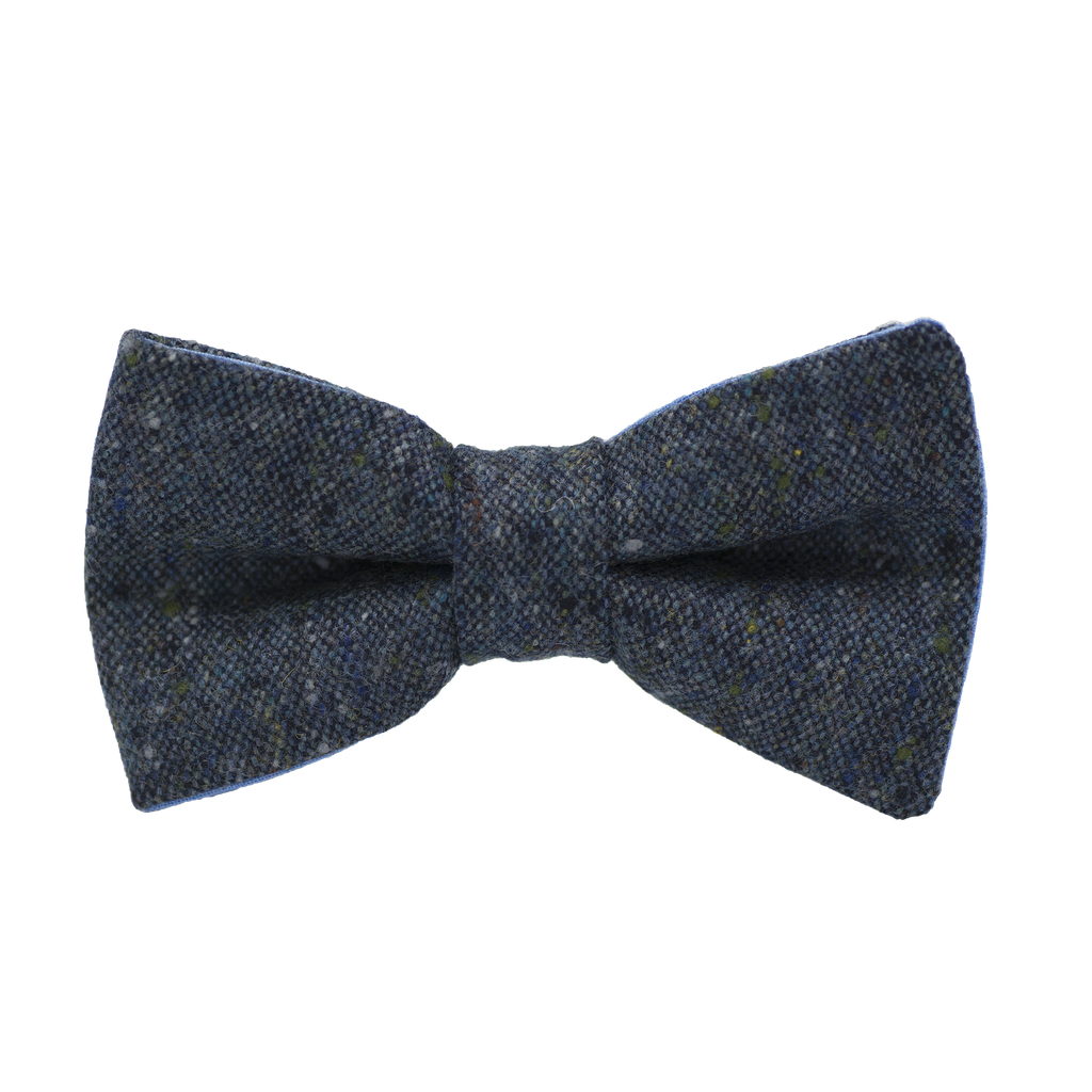 Noeud papillon en tweed "Edimbourg" caviar Oxford bleu