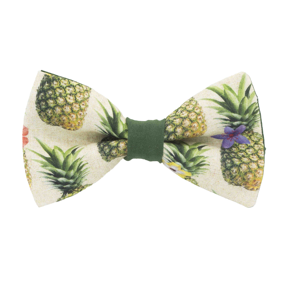 Noeud papillon "Pineapple Forever" ananas sur fond beige