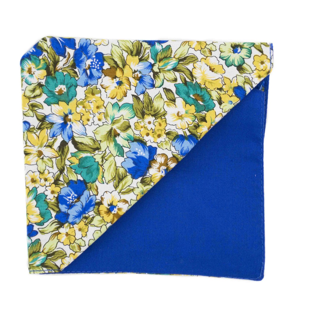 Pochette "L'impressionniste" - Fleurs jaunes, turquoises et bleues