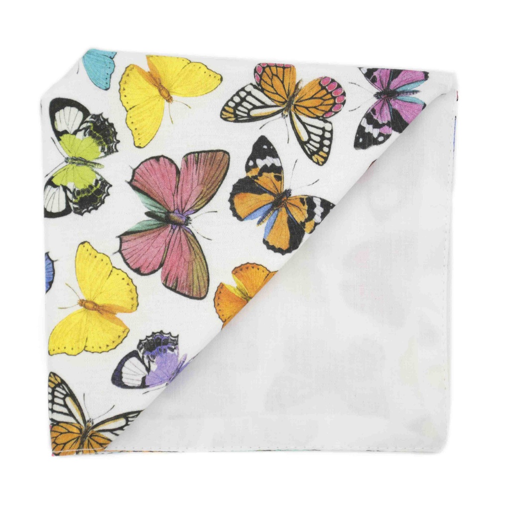 Pochette "Spring Butterfly" papillons colorés sur fond blanc