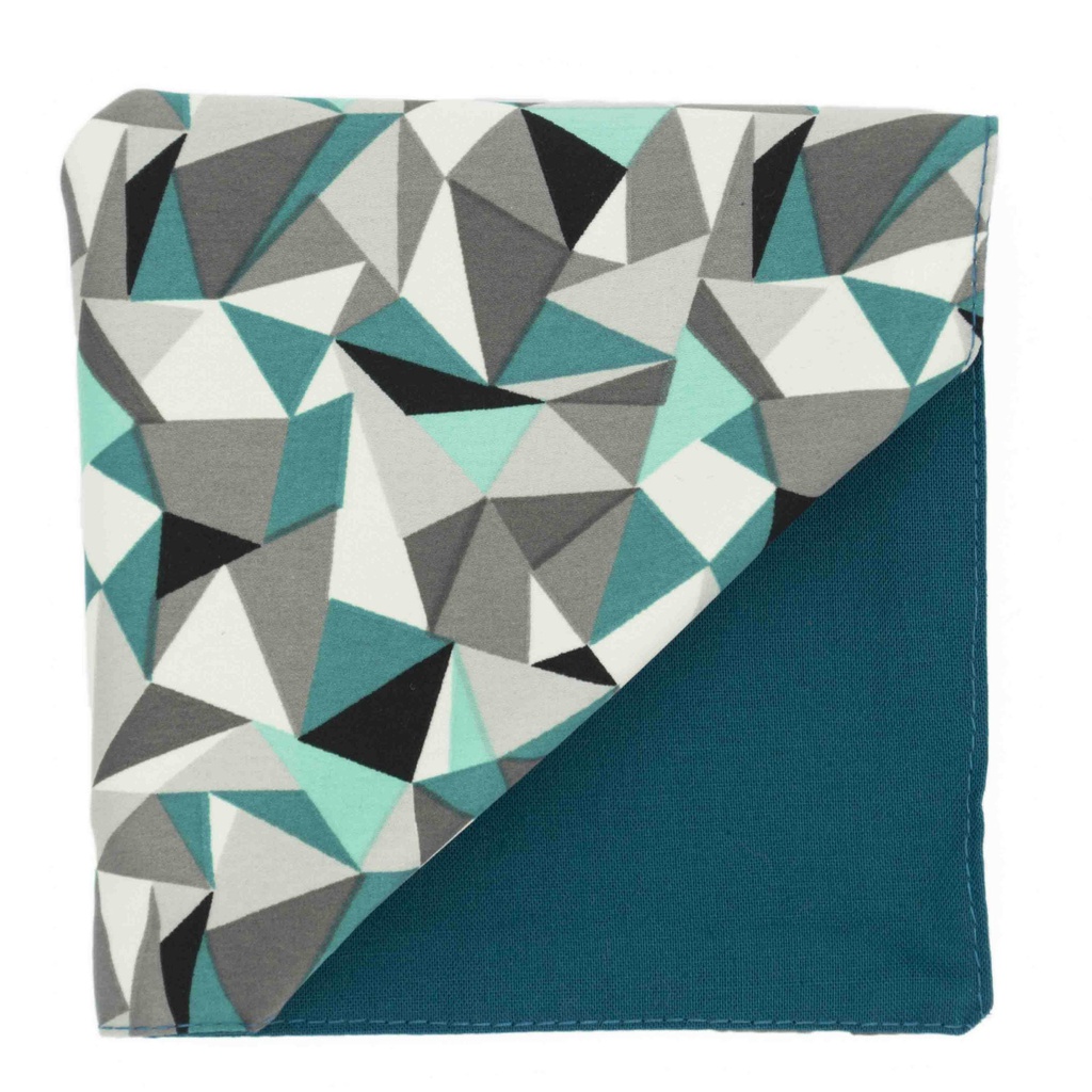 Pochette "Prisme" - Formes géométriques turquoises