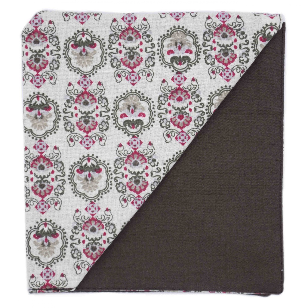 Pochette "Vintage" motif vintage sur fond blanc cassé