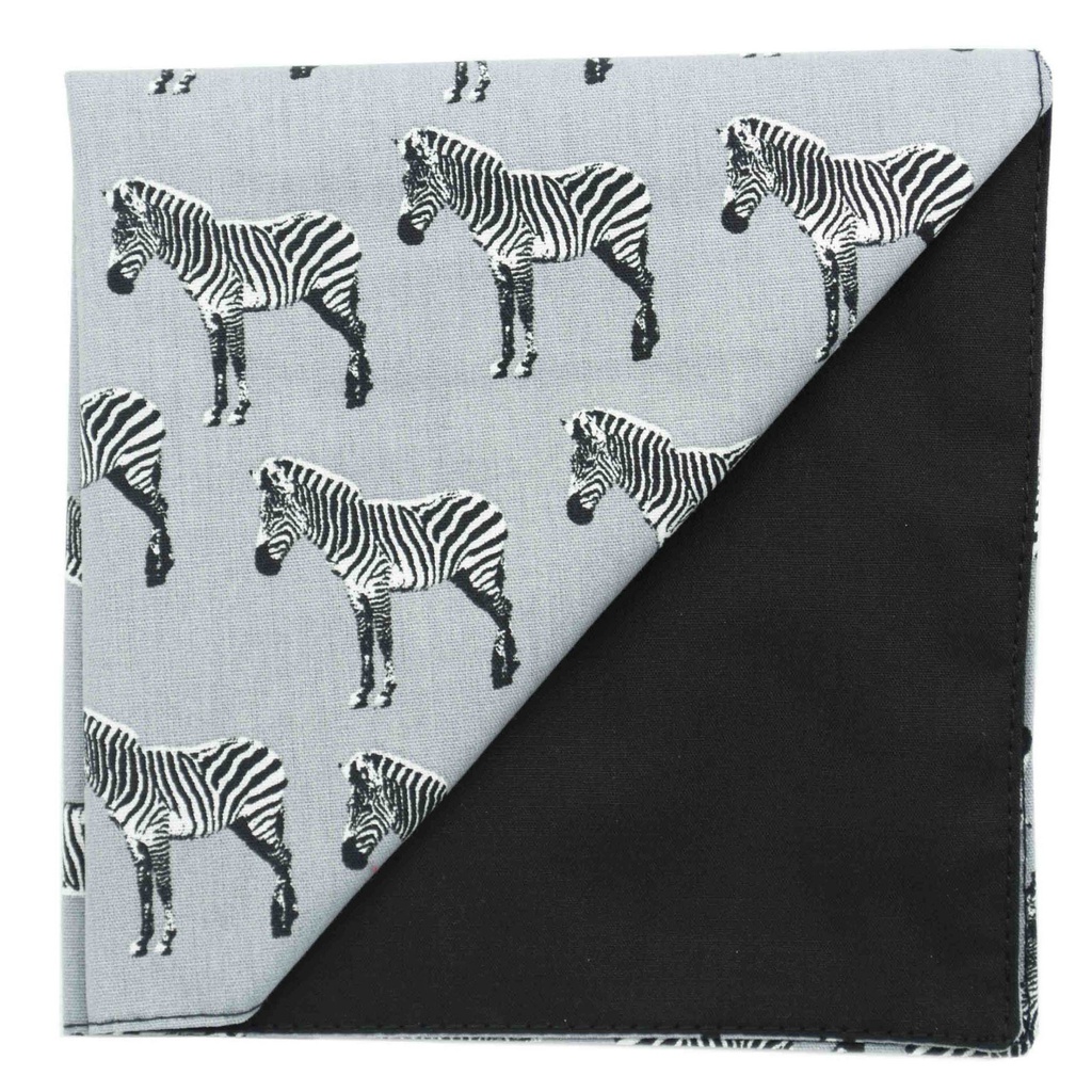 Pochette "Zebra" - Zèbres sur fond gris