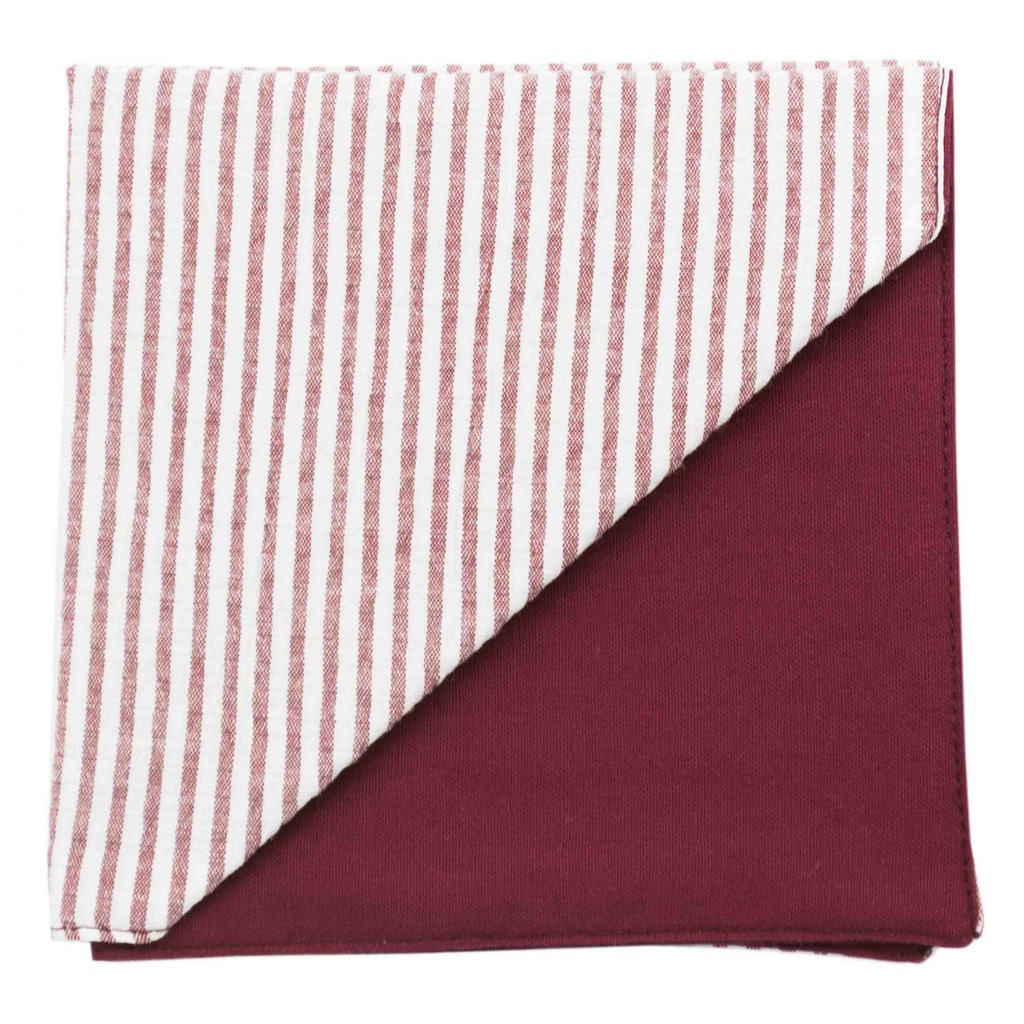 Pochette "Knokke" rayures blanches et bordeaux