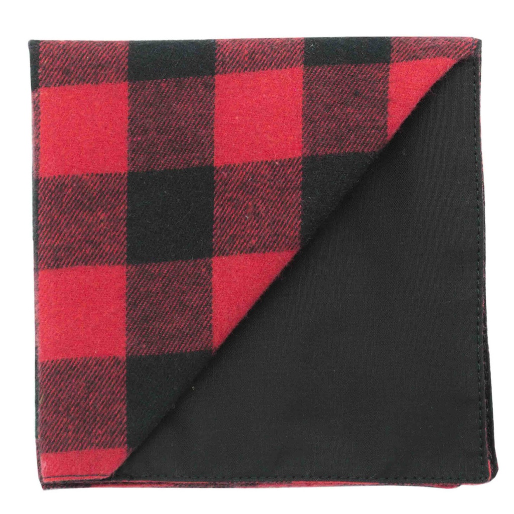 Pochette "Kurt Cobain" motif écossais noir et rouge