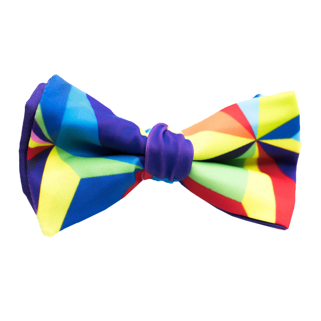 Noeud papillon "Psycho" motifs géométriques multicolores