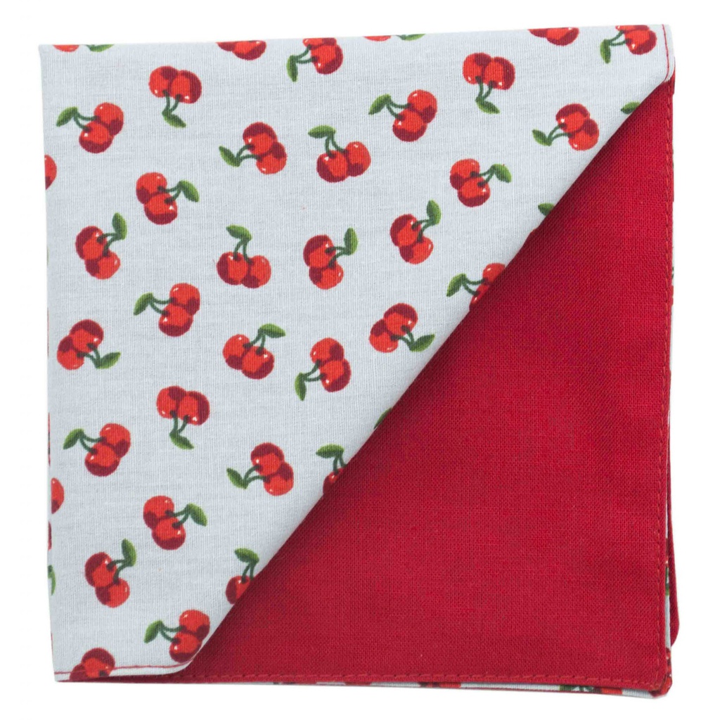 Pochette "Cherry Time" cerises rouges sur fond gris