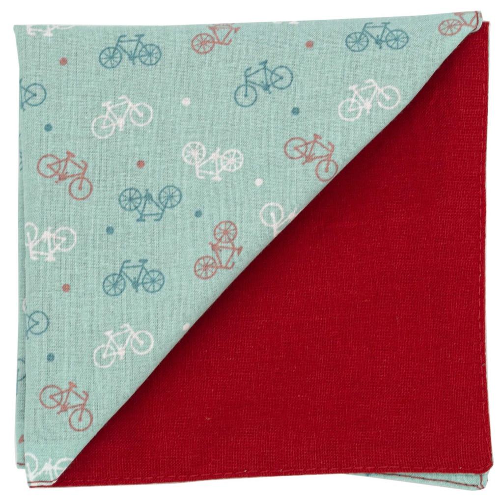 Pochette "Fixie" petits vélos sur fond turquoise