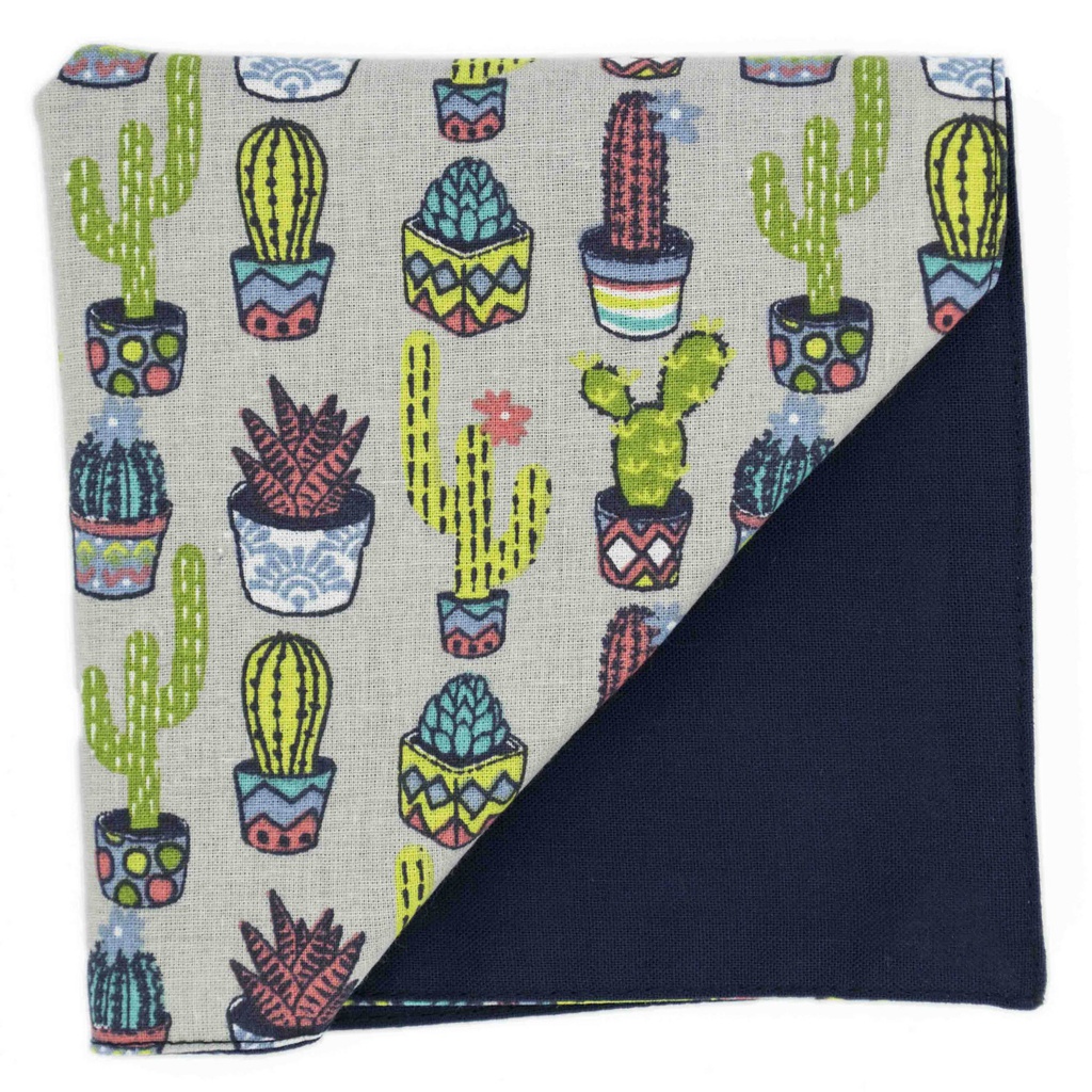 Pochette "Crazy Cactus" cactus colorés sur fond gris