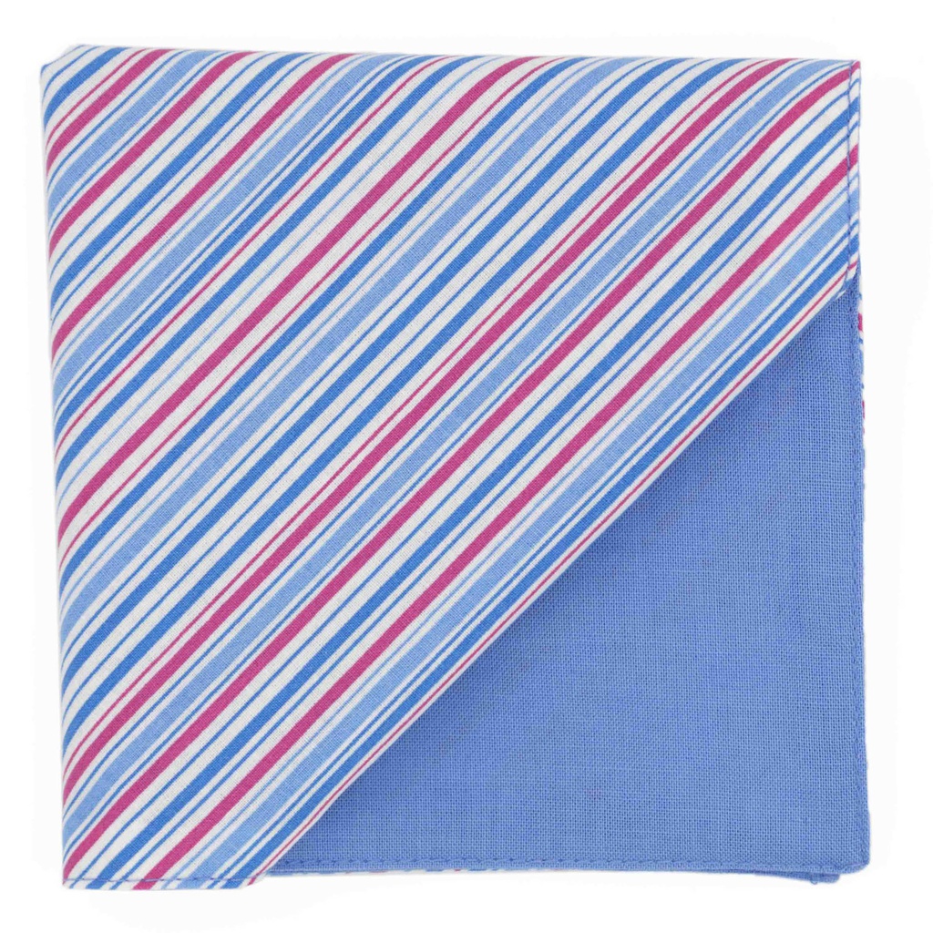 Pochette "Candy Cane" rayé bleu ciel et rose