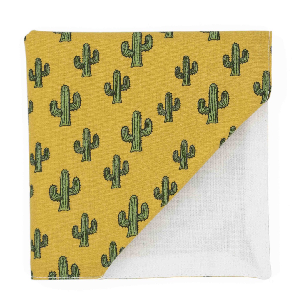 Pochette "Billy The Cactus" - cactus vert sur fond jaune