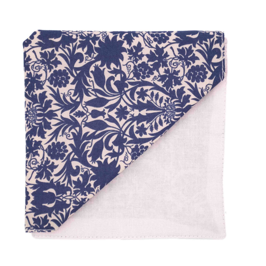 Pochette Liberty "Mortimer Silhouette" bleue et rose pâle