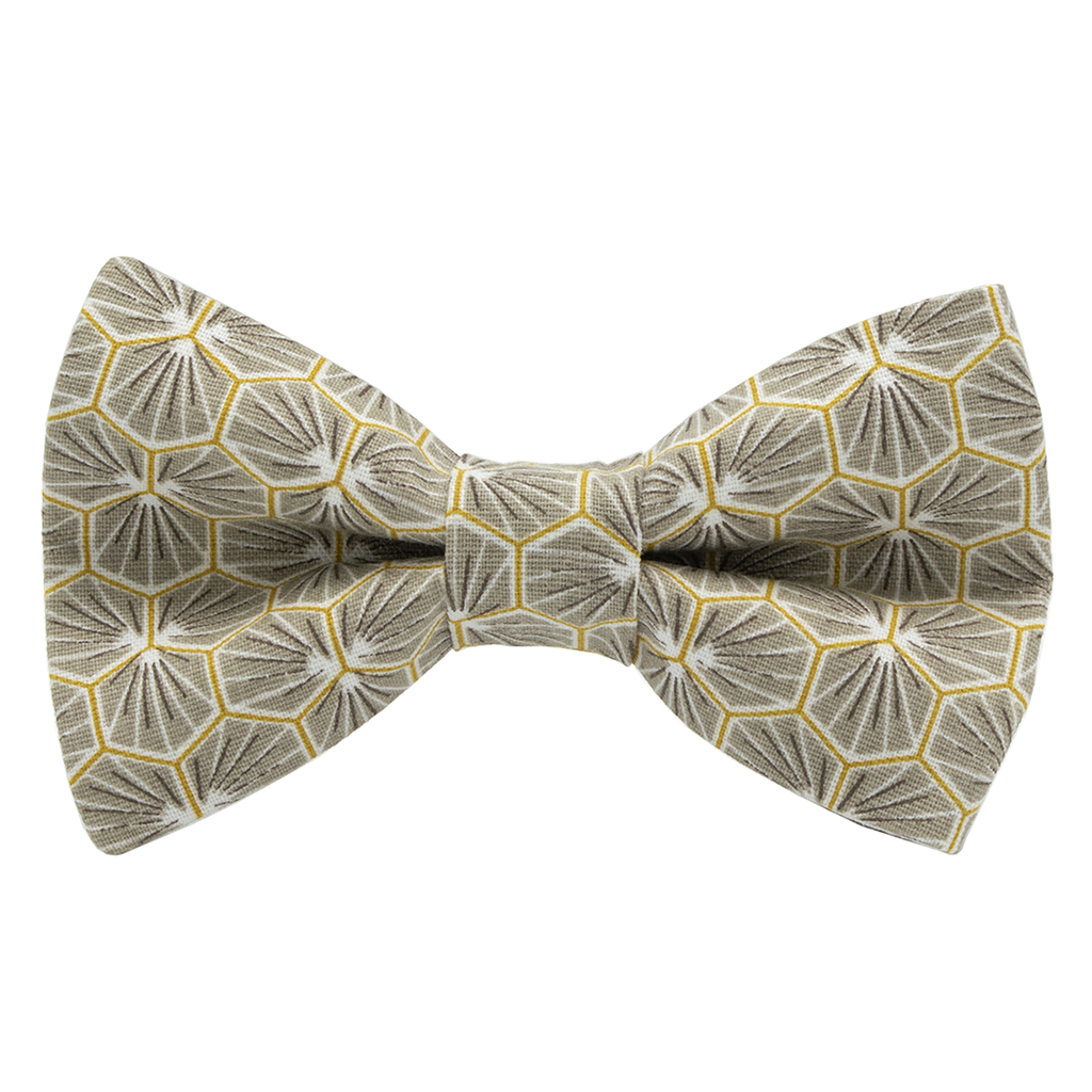Noeud papillon japonais "Polygone" beige