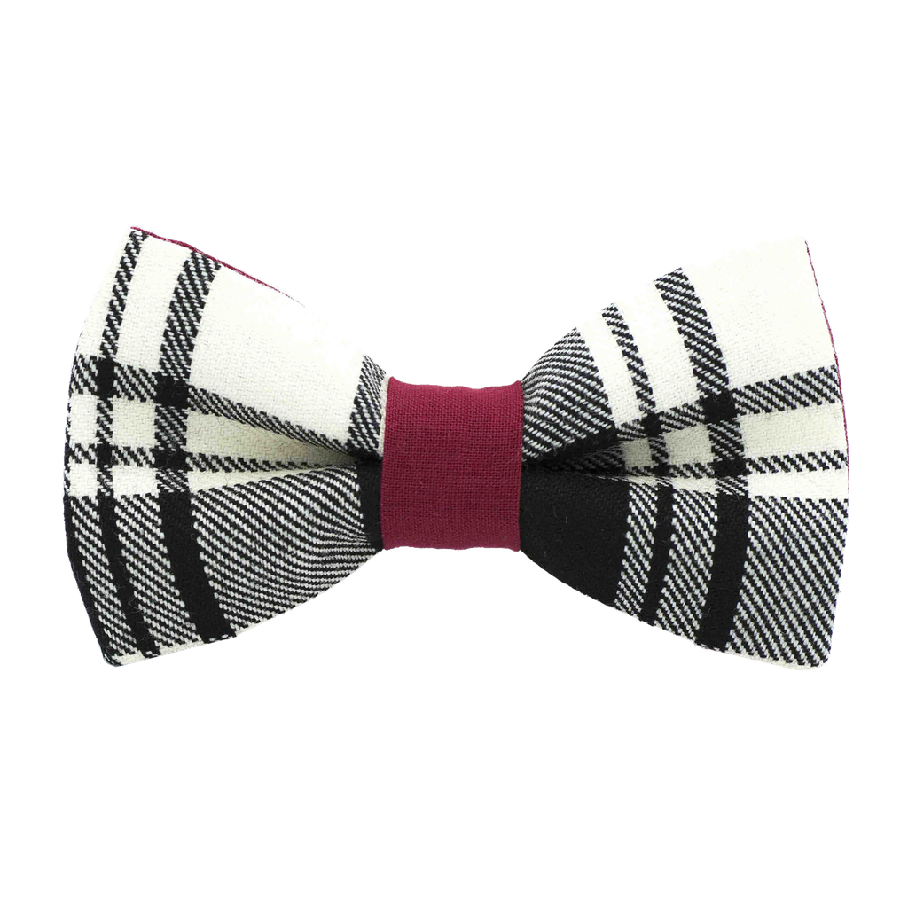 Noeud papillon Tartan noir et blanc "Charlie Chaplin"