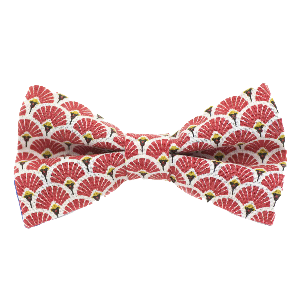 Noeud papillon japonais "Éventails" rouge