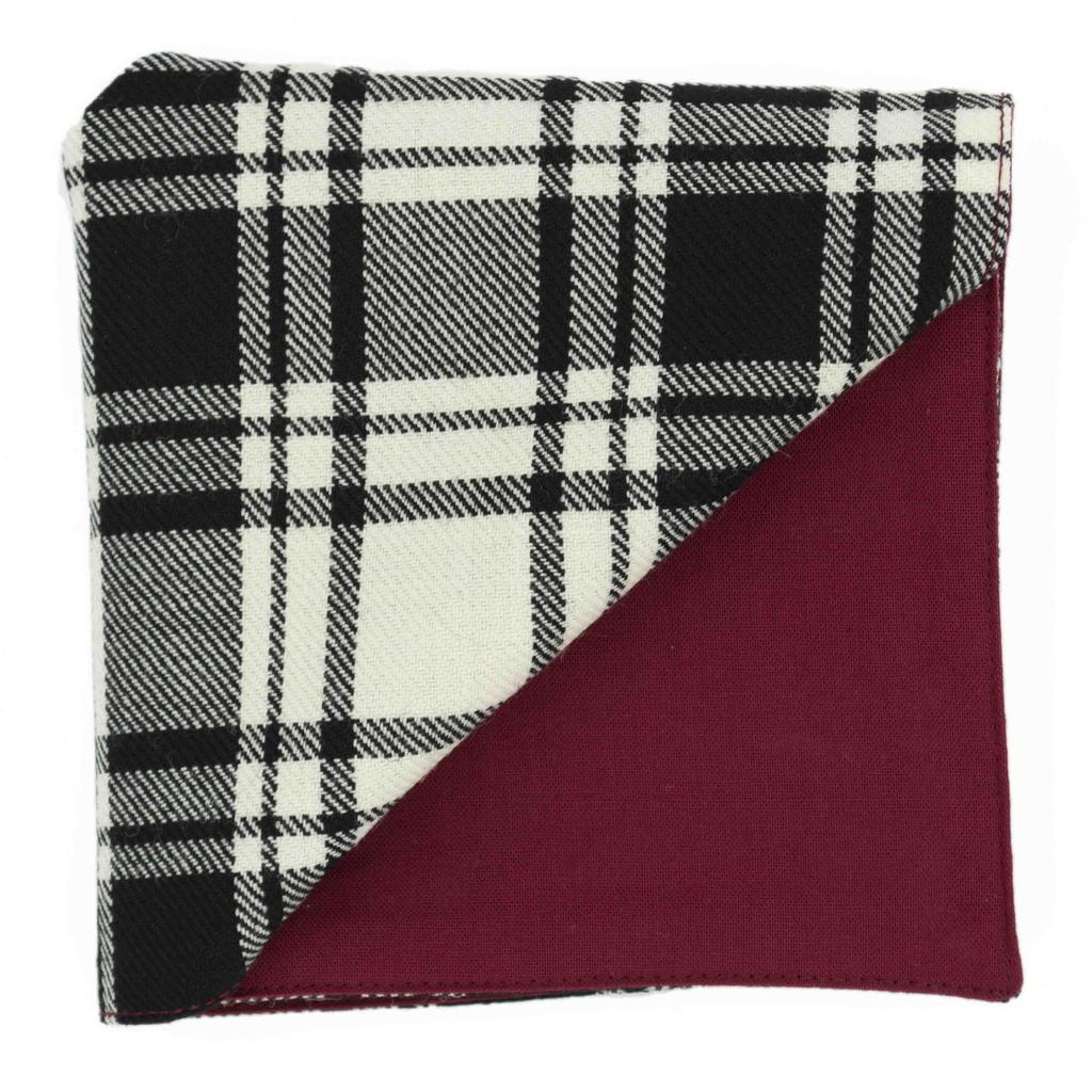 Pochette Tartan noir et blanc "Charlie Chaplin"