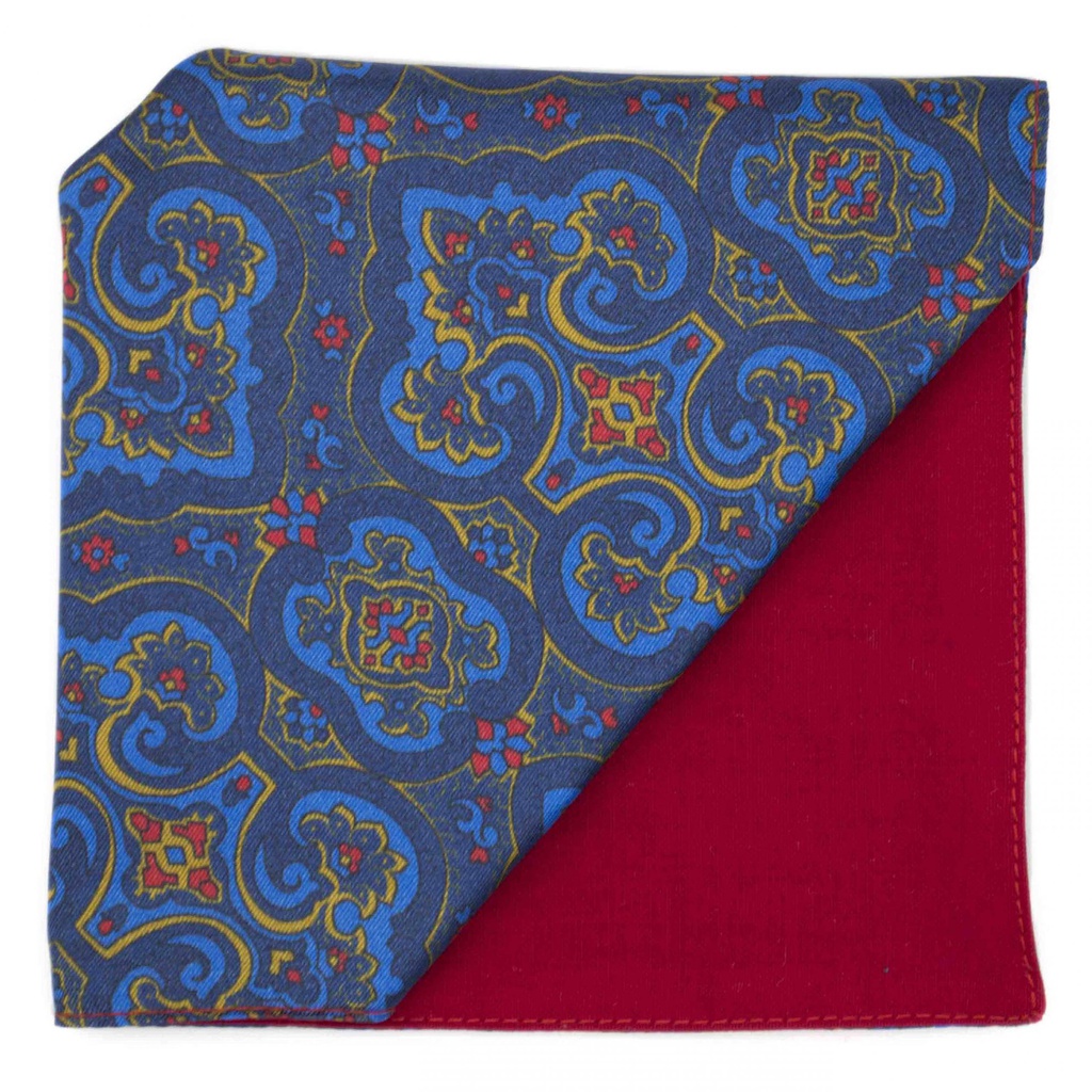 Pochette "Cashmere Wish" - motifs cachemire sur fond bleu roi