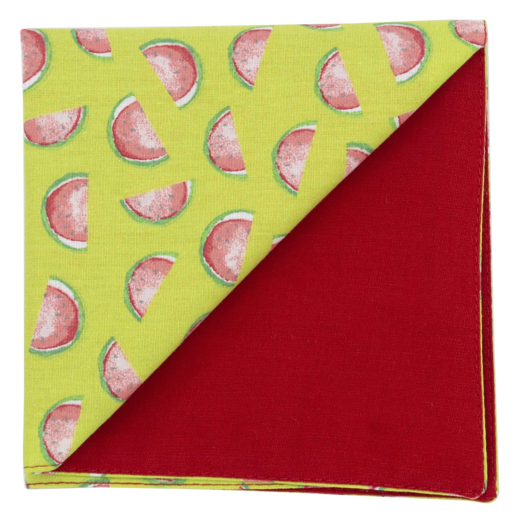 Pochette "Watermelon" pastèques sur fond vert pomme