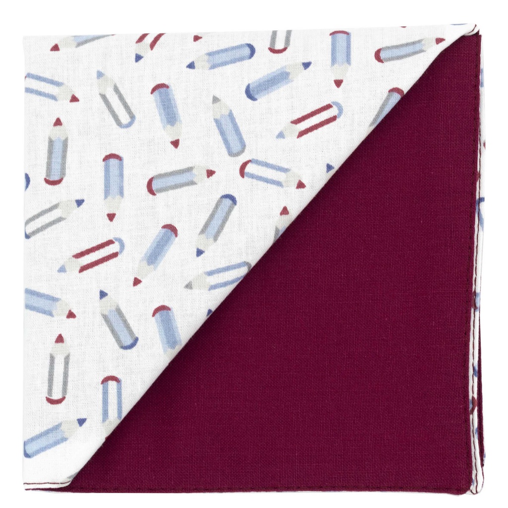 Pochette "L'écolier" crayons bleus sur fond blanc