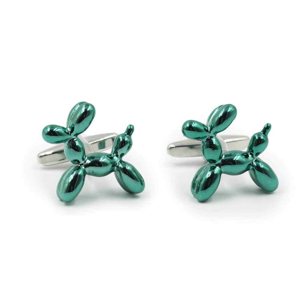 Boutons de manchettes "Jeff Koons Balloon Dog" turquoise