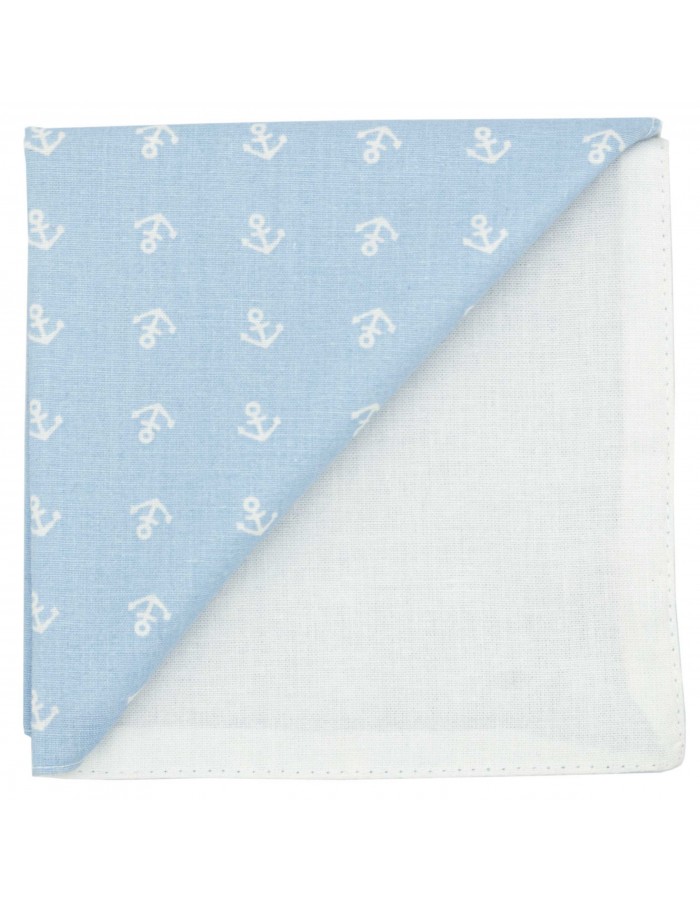 Pochette "In The Navy" ancres blanches sur fond bleu ciel