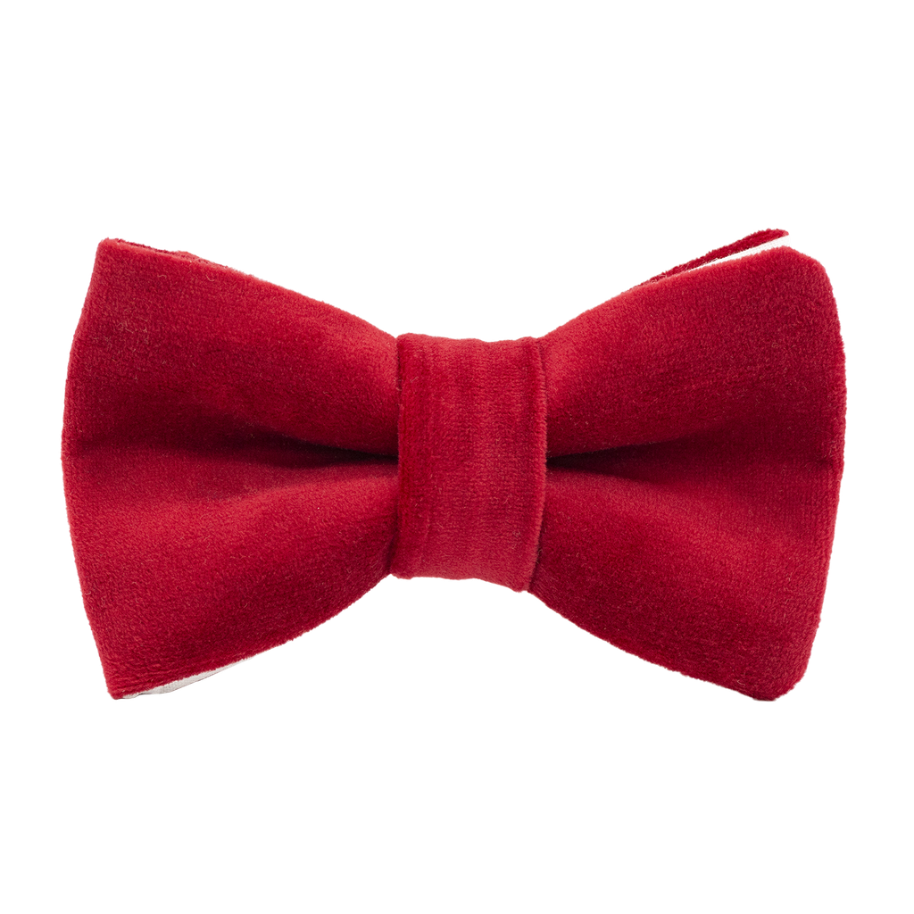 Noeud papillon uni en velours "Velvet" rouge