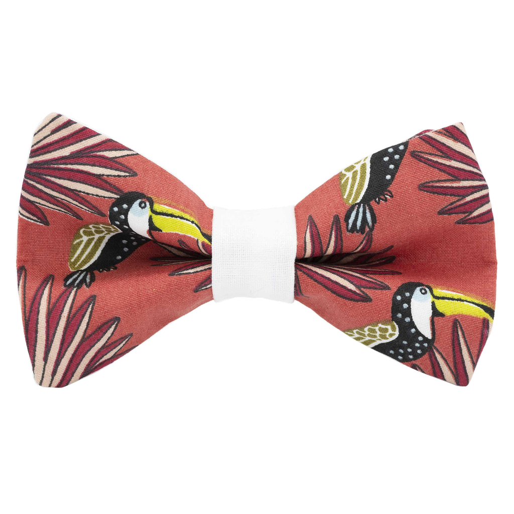 Noeud papillon "Toucans & paradise" rouge