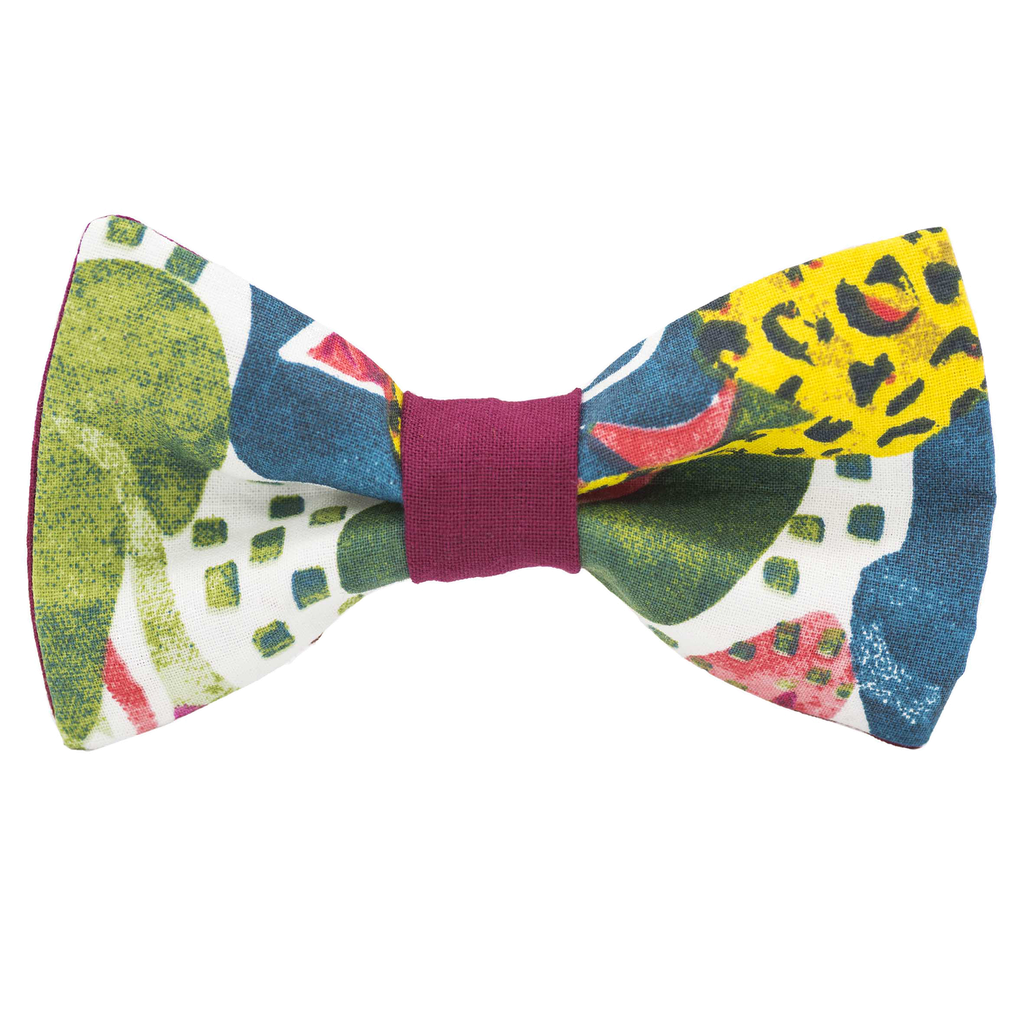 Noeud papillon "Saga Africa" motifs végétaux multicolore