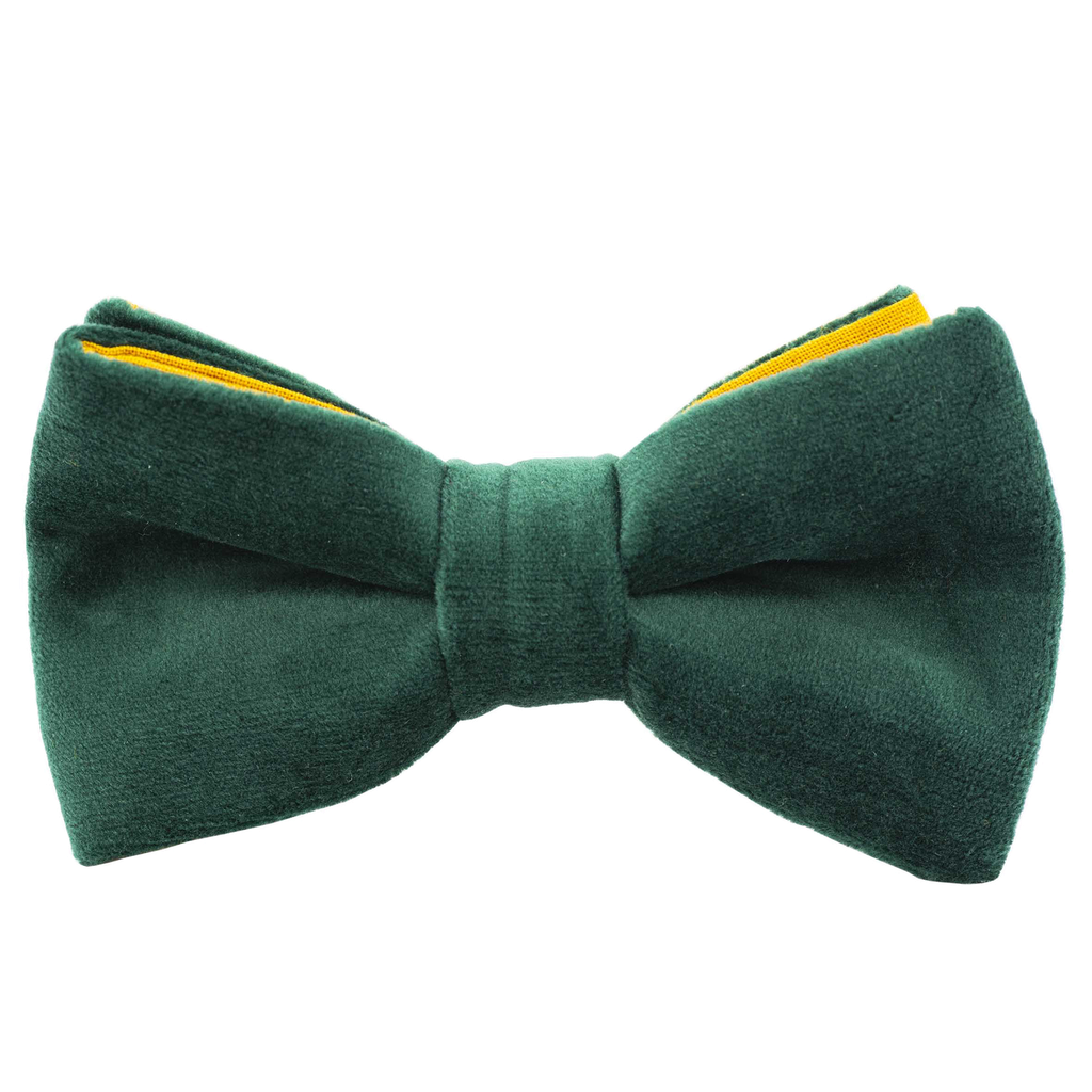 Noeud papillon uni en velours "Velvet" vert sapin