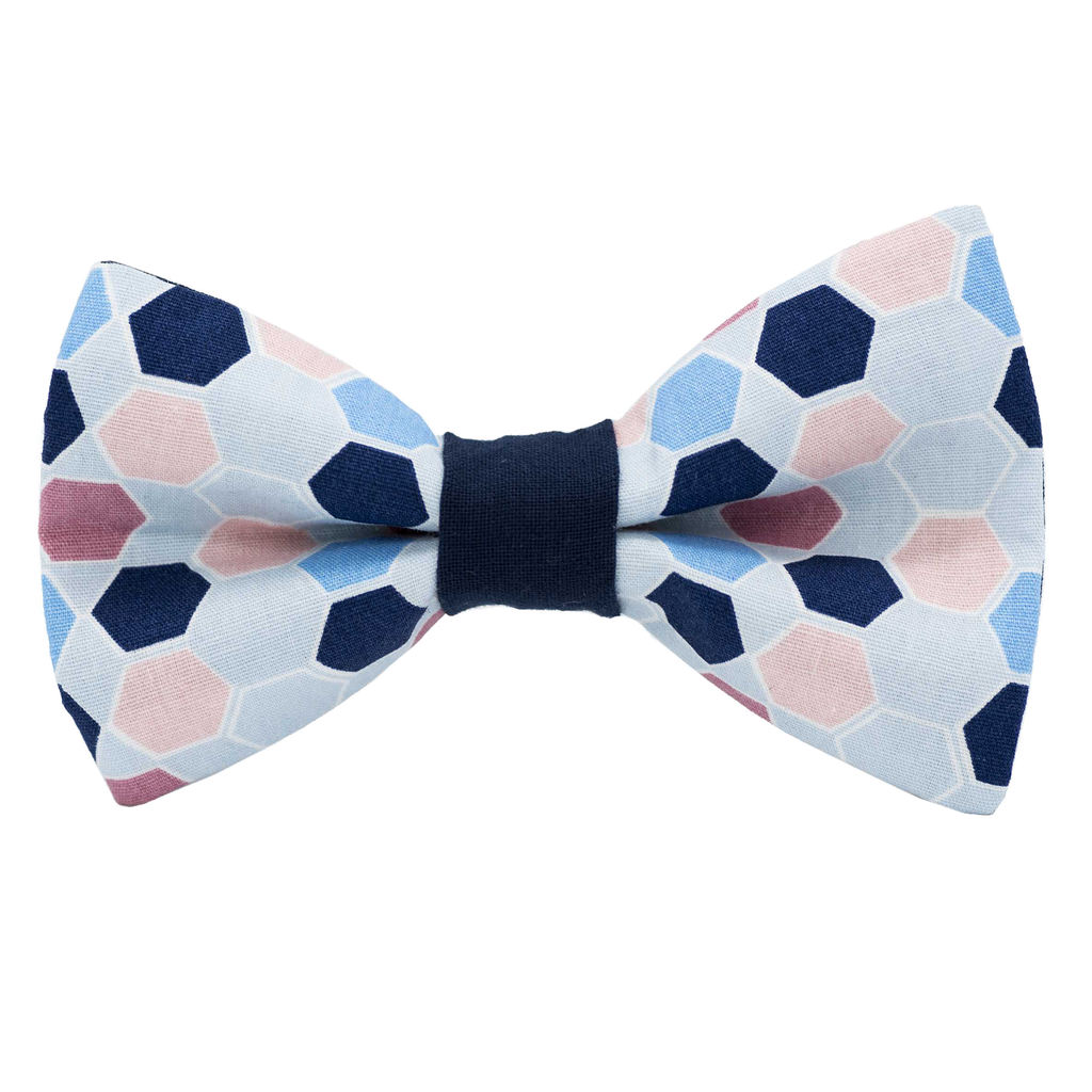 Noeud papillon "Hexagone" bleu