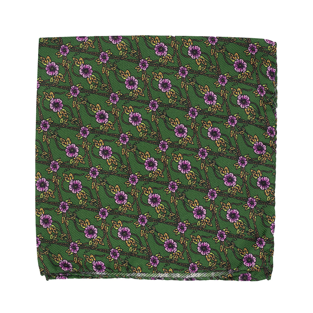 Pochette en soie "Elton" verte