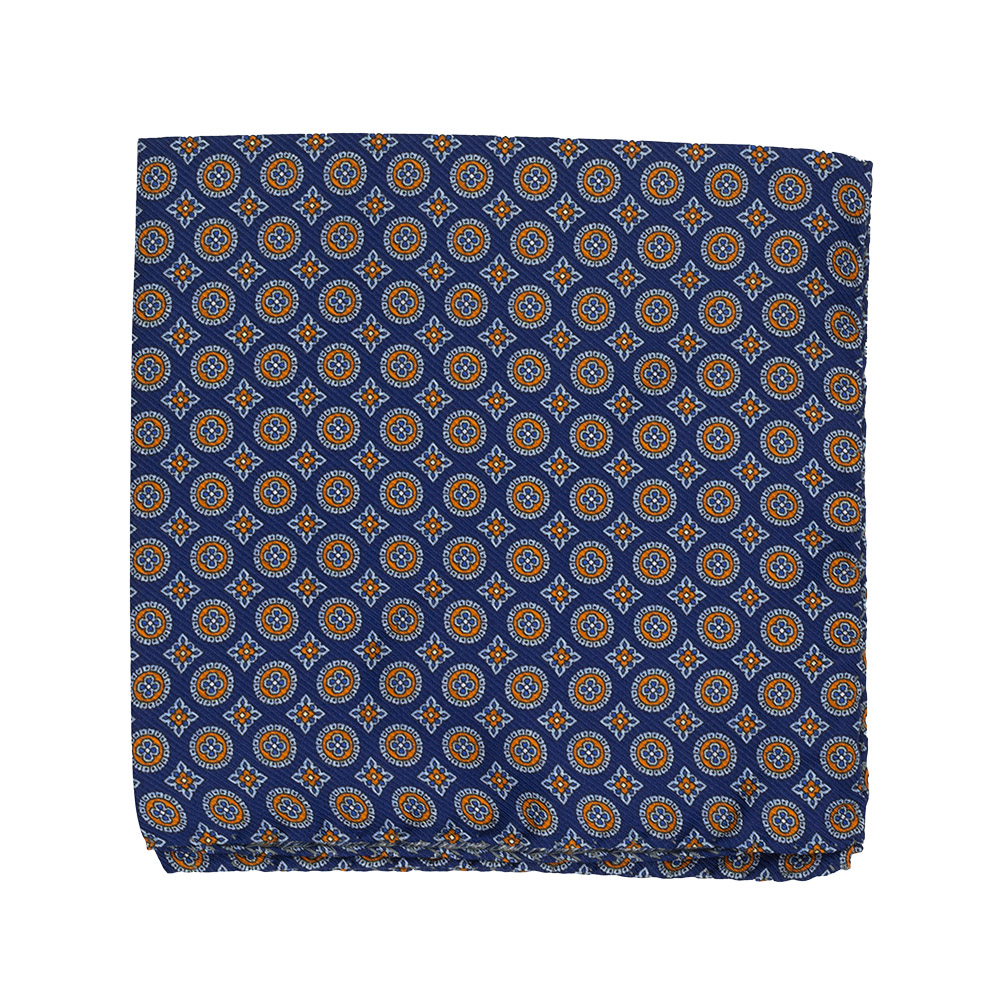 Pochette en soie "James" bleu marine