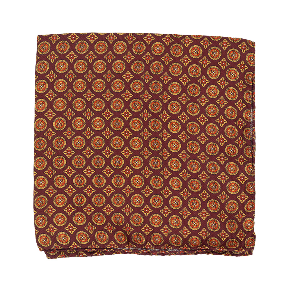 Pochette en soie "James" bordeaux