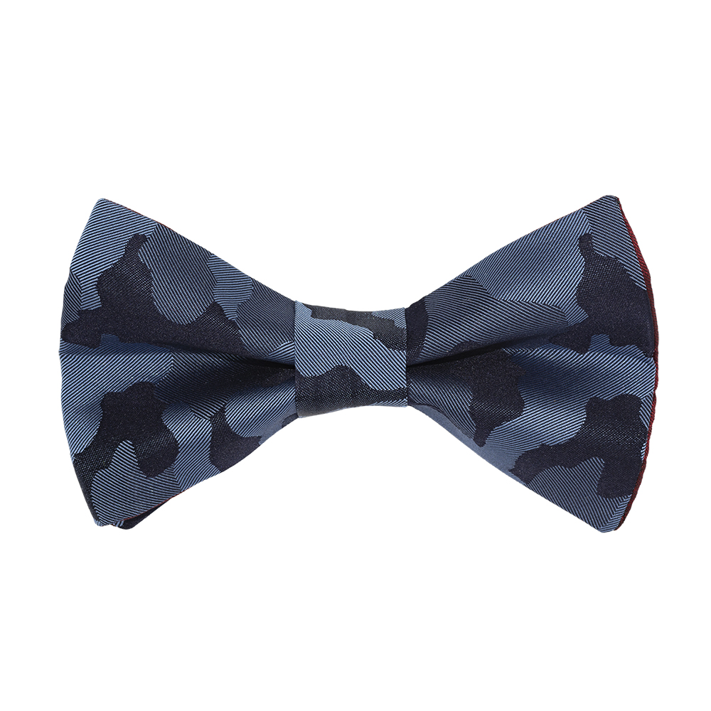 Noeud papillon en soie "Chuck" camouflage bleu