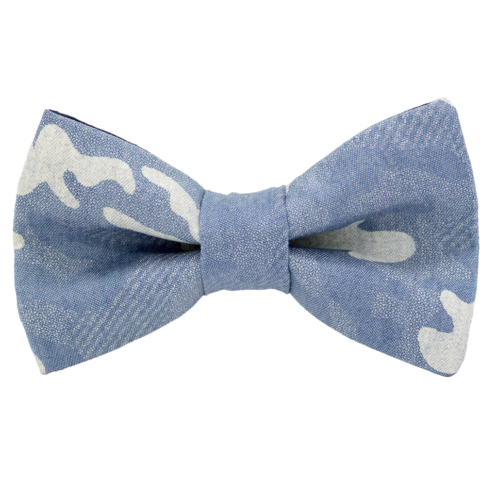 Noeud papillon "Navy" camouflage bleu & beige