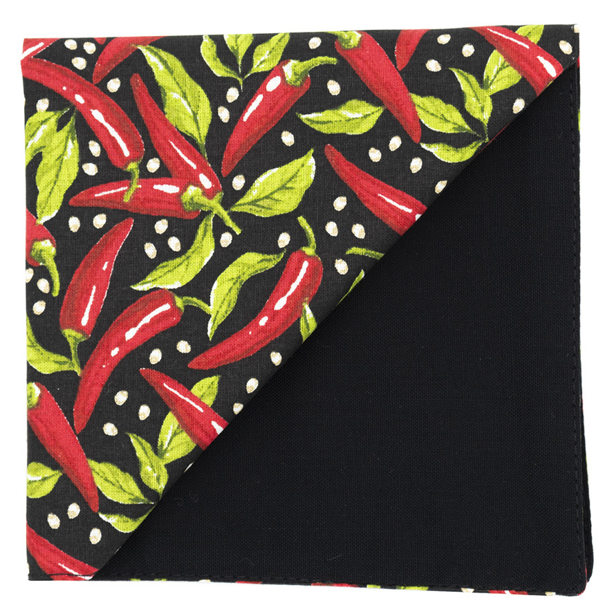 Pochette "Pimento" noir aux piments rouges