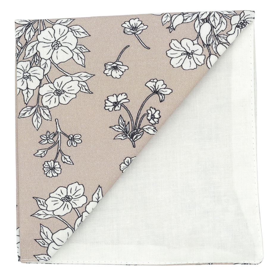 Pochette "White Flowers" beige